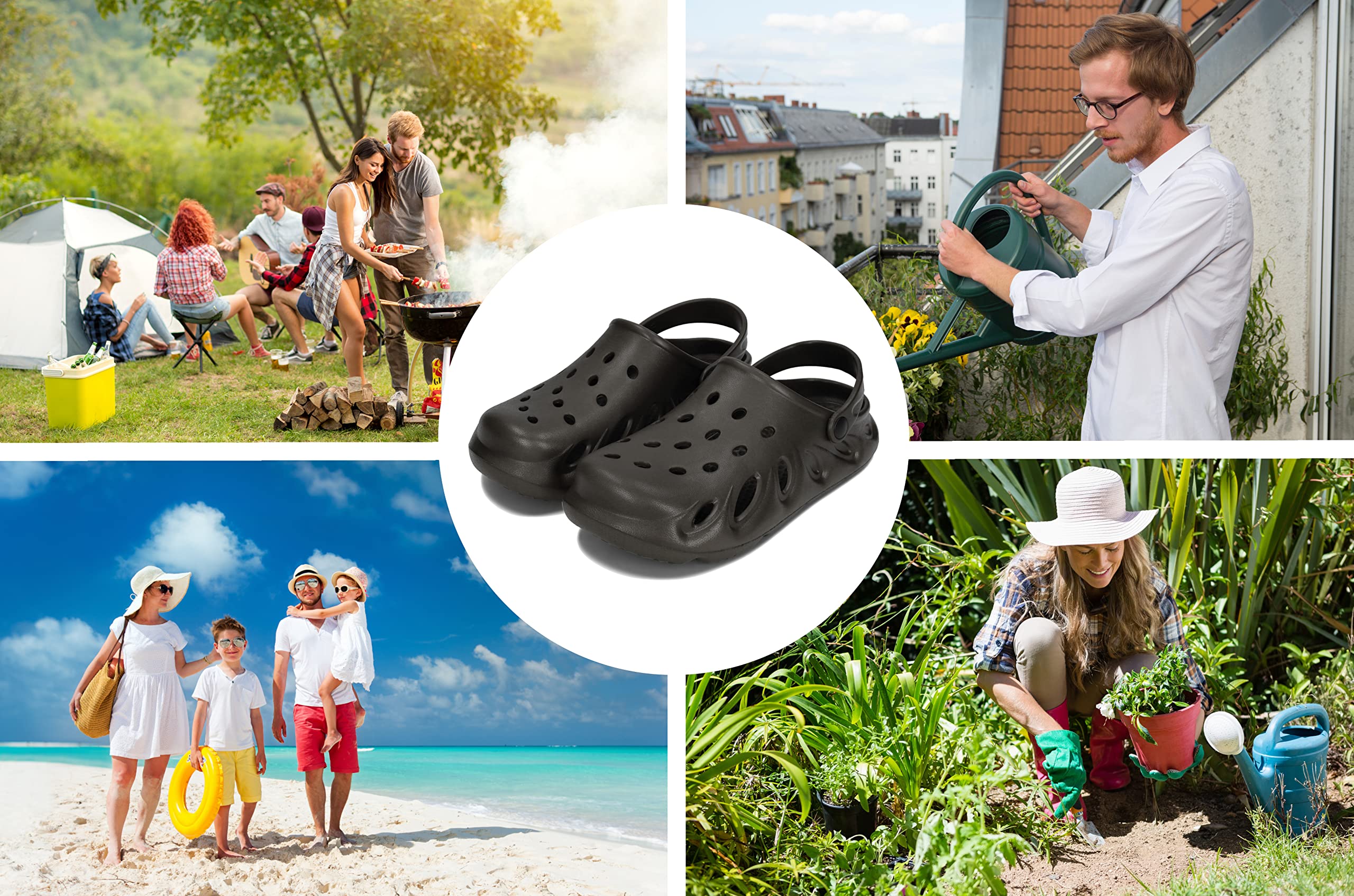 PLAME Chodaki z pianki EVA dla Dorosłych Unisex Lekkie Buty Ogrodowe 36-46 EU
