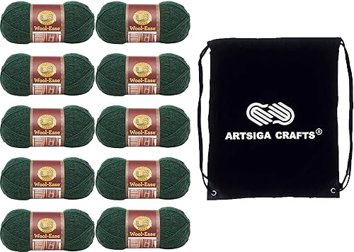 Miniatura 8 de Lion Brand Wool-Ease - Ovillo de lana para tejer de ganchillo 620-025 (6 madejas) Same Dyelot Worsted Medium #4, 80% acrílico, 20% lana, paquete con