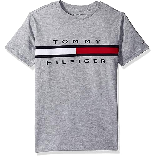 Tommy Hilfiger Boys' Short Sleeve Graphic Crew Neck T-Shirt, Soft, Comfortable, Relaxed Fit