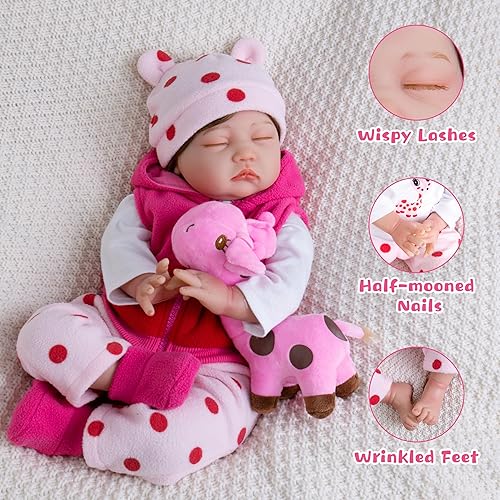 Miniatura 2 de Muñecas de bebé recién nacido de 22 pulgadas, muñecas de bebé bastante realistas, muñecas de bebé de tela que se ven reales y encantadoras, muñecas