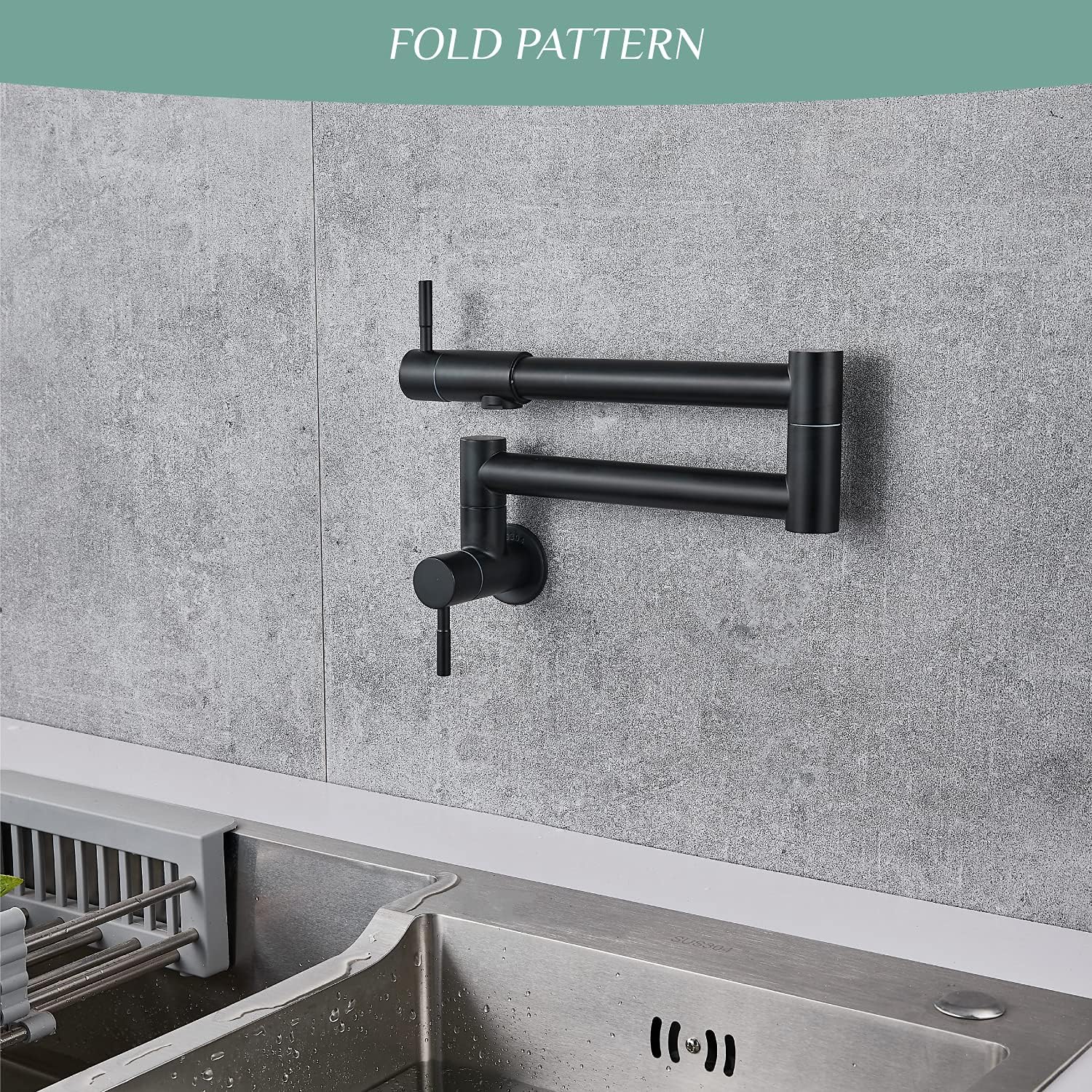 Exclusive Discount 90% Price Brassqueen Pot Filler Folding Faucet Stretchable Wall Mount Commercial Stainless Steel NPT Kitchen Sink Faucet Matte Black with Double Joint Swing Arm Single Hole Two Handles Best Cyber Deals 🔥 Brassqueen Pot Filler Folding Faucet Stretchable Wall Mount Commercial Stainless Steel NPT Kitchen Sink Faucet Matte Black with Double Joint Swing Arm Single Hole Two Handles