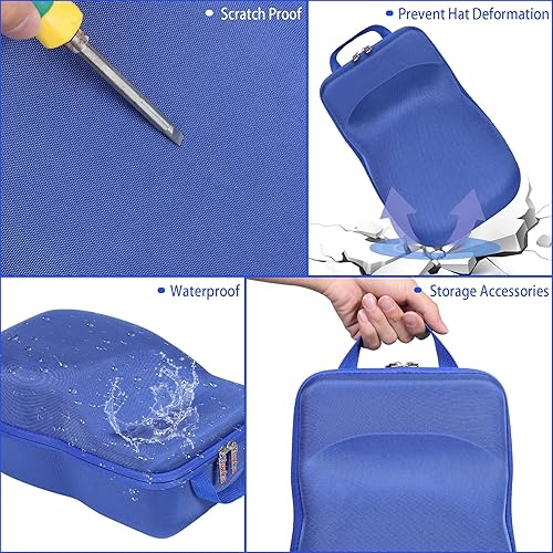 Miniatura 4 de khanka Estuche de transporte rígido compatible con gorras de béisbol. Este organizador protege hasta 8 sombreros (azul)