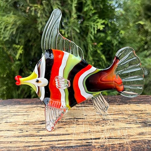 Miniatura 8 de Glass Fish Figurine Hand Blown Miniature Murano Style Fish Art Glass Aquarium Decoration Small Fish Tank Ornament Unique Gift for Collectors &