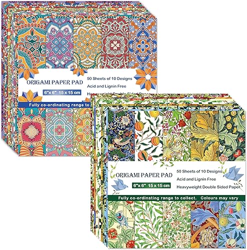 Kit de papel para Origami, doble cara, 100 hojas, 20 colores, 6 pulgadas, cuadrado japonés Chiyo, fácil de doblar, para manualidades, bricolaje,