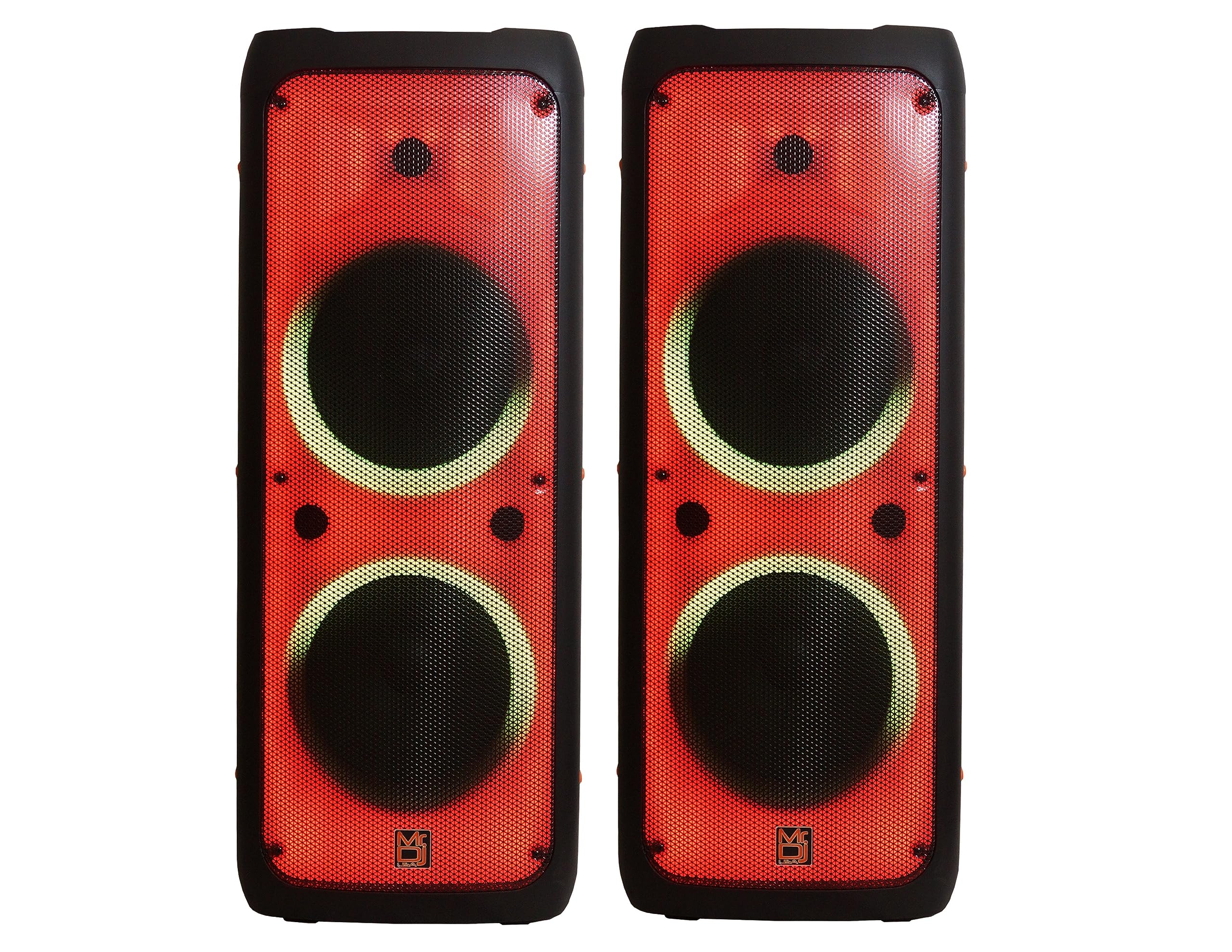 2 MR DJ FLAME5500LED Bluetooth PA Party Speakers Liquid Crystal LED 2 x 12 TWS FM USB