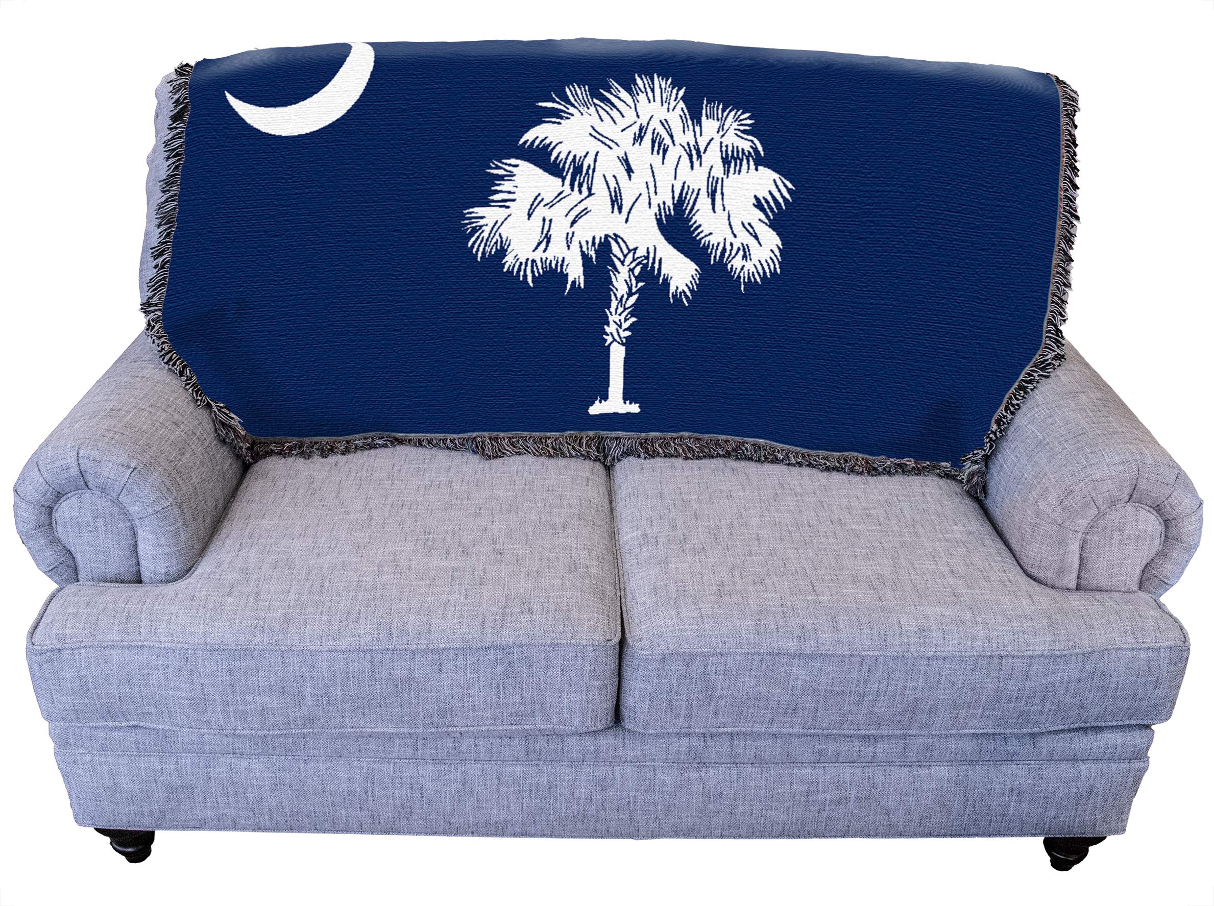 Pure Country Weavers South Carolina State - Palmetto Moon Blanket - Gift Tapestry Throw for Back of Couch or Sofa Woven from Cotton - Made in The USA