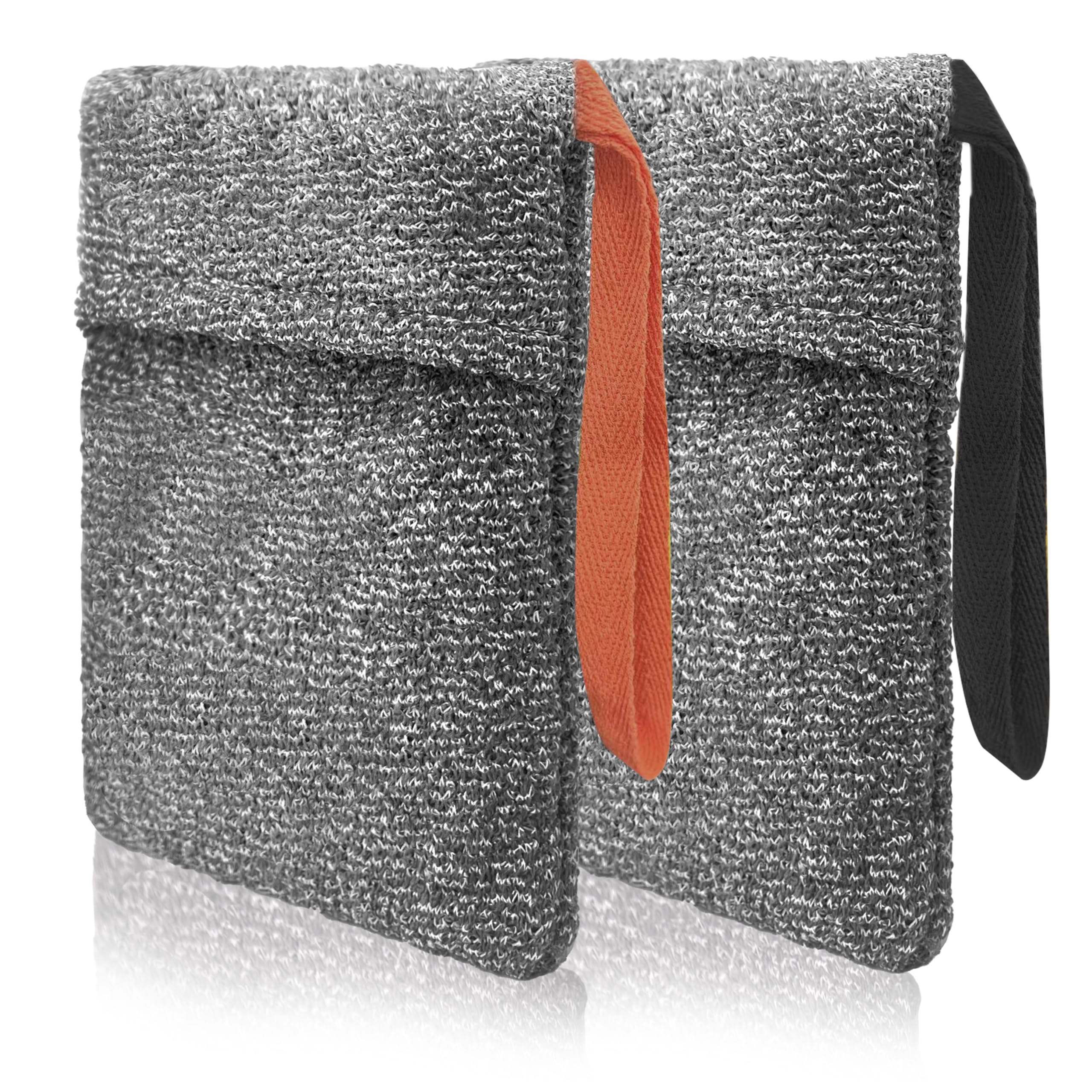 Beiskll 2 Pack Soap Bag Deep Exfoliating,Bar Soap Pouch Saver Pocket, Body Scrubber Shower Bath Sponge Loofah (Grey)