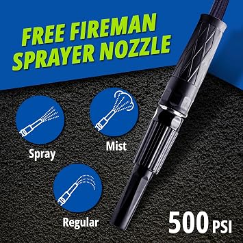 Hydrosteel 50 Ft Metal Garden Hose with Nozzle, Water Hose Made from Heavy Duty 304 Stainless Steel, Flexible, Lightweight, Crush Resistant Fittings, Non Kinking, 5/8 Diameter, 600 PSI