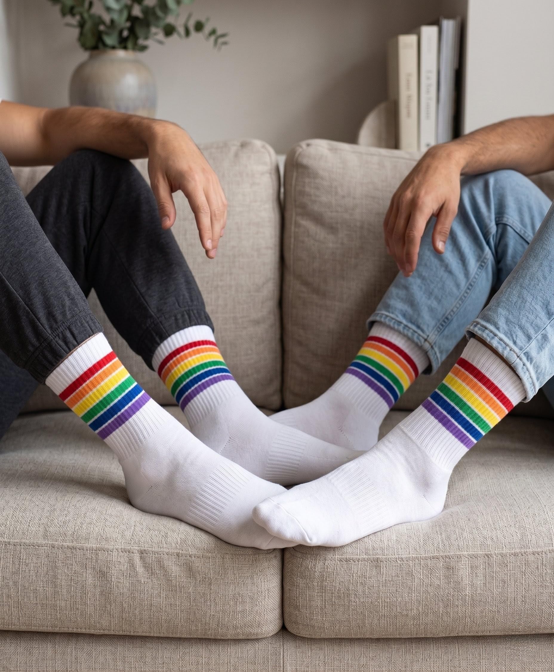 Calcetines Pride Sport Premium Unisex - Calcetines Deportivos de Algodón con Bandera Arcoíris LGTBI - Accesorios Cabalgata Orgullo LGTBQ+ para Hombre y Mujer