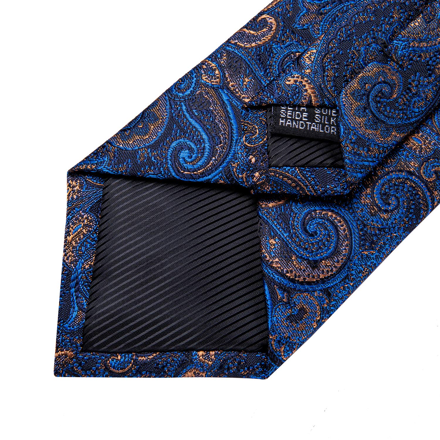 DiBanGu Corbata de cachemira para hombre, corbata formal de seda y pañuelo de bolsillo, gemelos para boda, fiesta de graduación