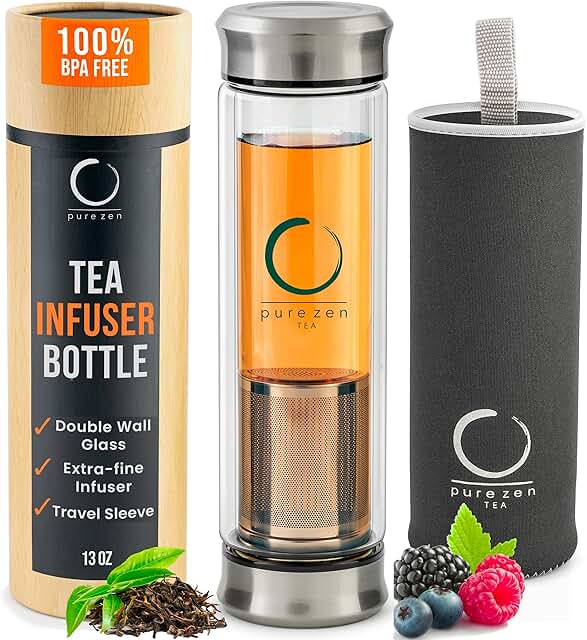 30+ Loaded Tea Recipes without Herbalife for Homemade Refreshment 103 Pure Zen Tea Tumbler with Infuser - Double Wall Glass Travel Mug with St...