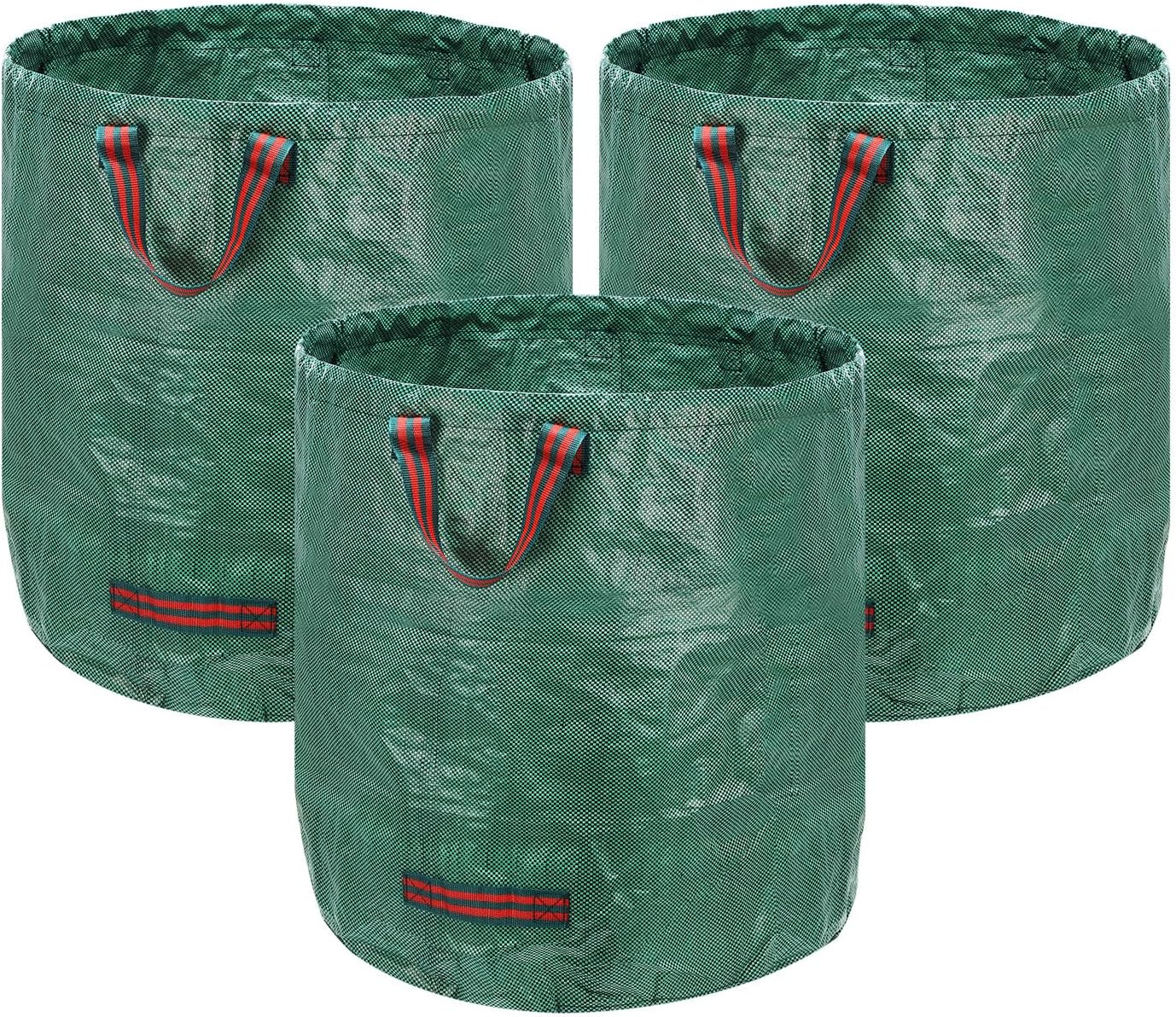 HARFINGTON 3pcs Reusable Yard Waste Bags 42.27 Gallon (23.62" x 23.62" x 23.62") 160L Polypropylene Heavy Duty Home And Lawn And Leaf Bags With Support Bar For Gardening Home Storage