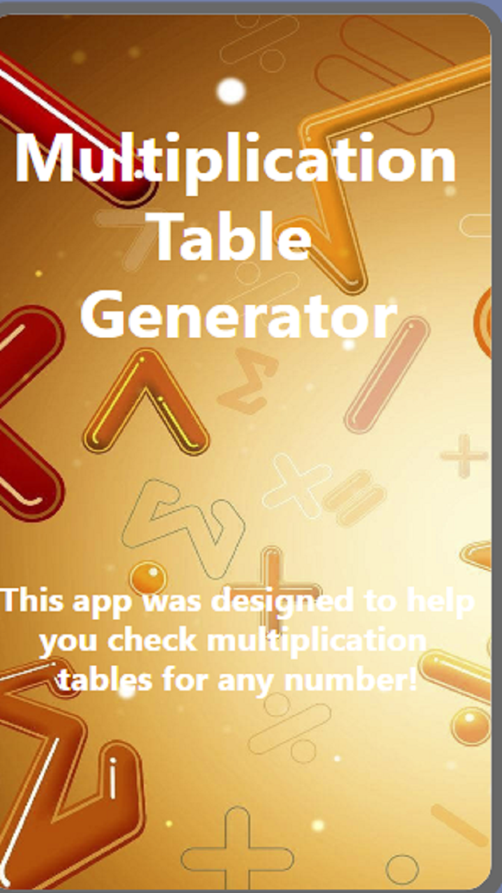 Multiplication Table Generator by JoseAmazon.inAppstore for Android