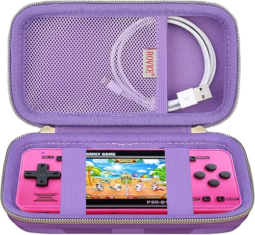 BOVKE Funda de transporte para juego de mano WELLST·G para niños, 220 videojuegos retro precargados, mini organizador de almacenamiento electrónico