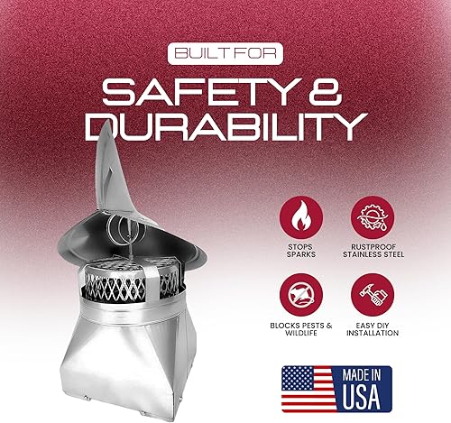 Miniatura 4 de Wind direccional Acero Inoxidable Chimenea Cap