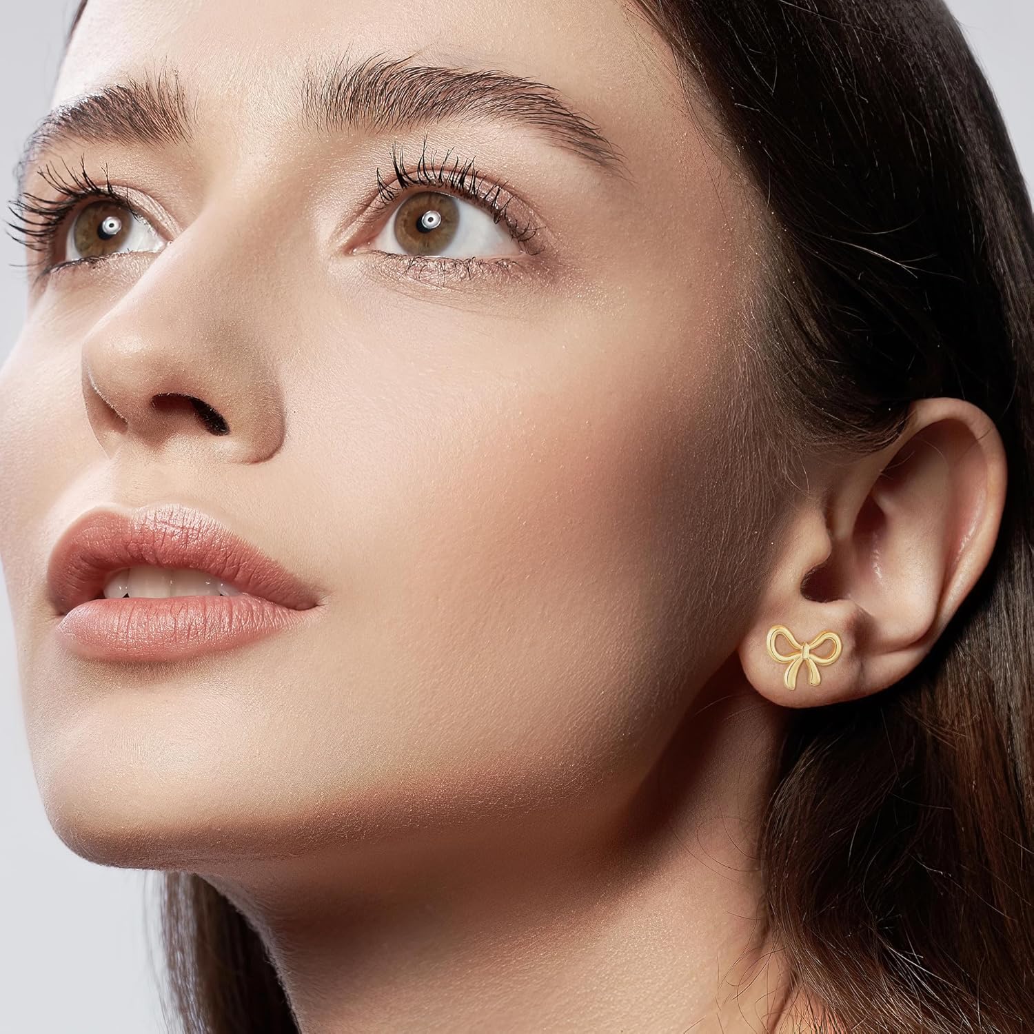 Hypoallergenic Gold Plated Bow Earrings for Women, 14K Gold Plated Stud Earring for Women Trendy, Dainty Non Tarnish Ribbon Bow Earrings for Women Jewelry Gifts - Image 4