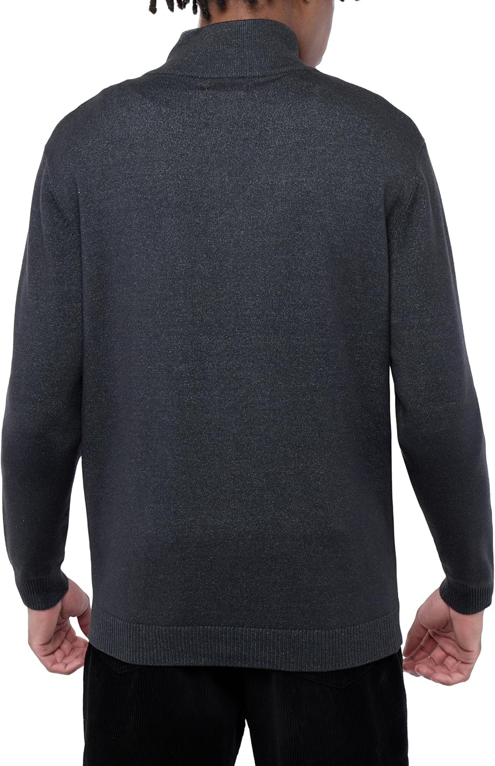 Men's Full Zip Mock Neck Knit Soft Sweater, Long Sleeve Classic Fit Sweater for Men