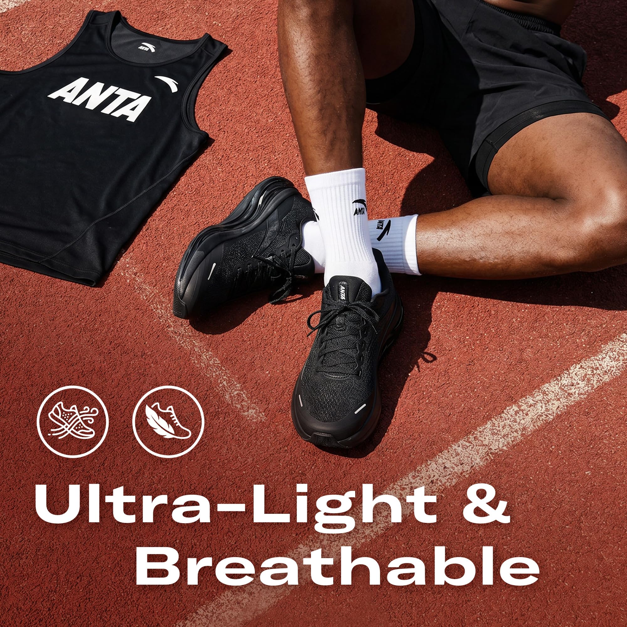 ANTA PG7 - Tenis deportivos para correr para hombre, cómodos, transpirables, para entrenamiento, gimnasio, entrenamiento cruzado, tenis deportivos