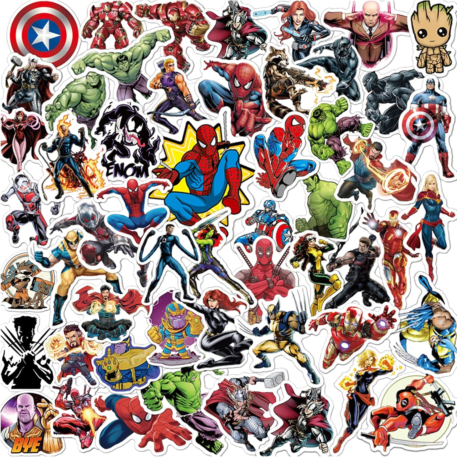 Teens Hero Stickers [ 100PCS ] Vinyl Waterproof Disney Stickers Pack for Laptop, Water Bottles, Helmet, Marvel Comic Legends Stickers Decals with Party Supplies Favors for Kids Teens Gift : Electronics