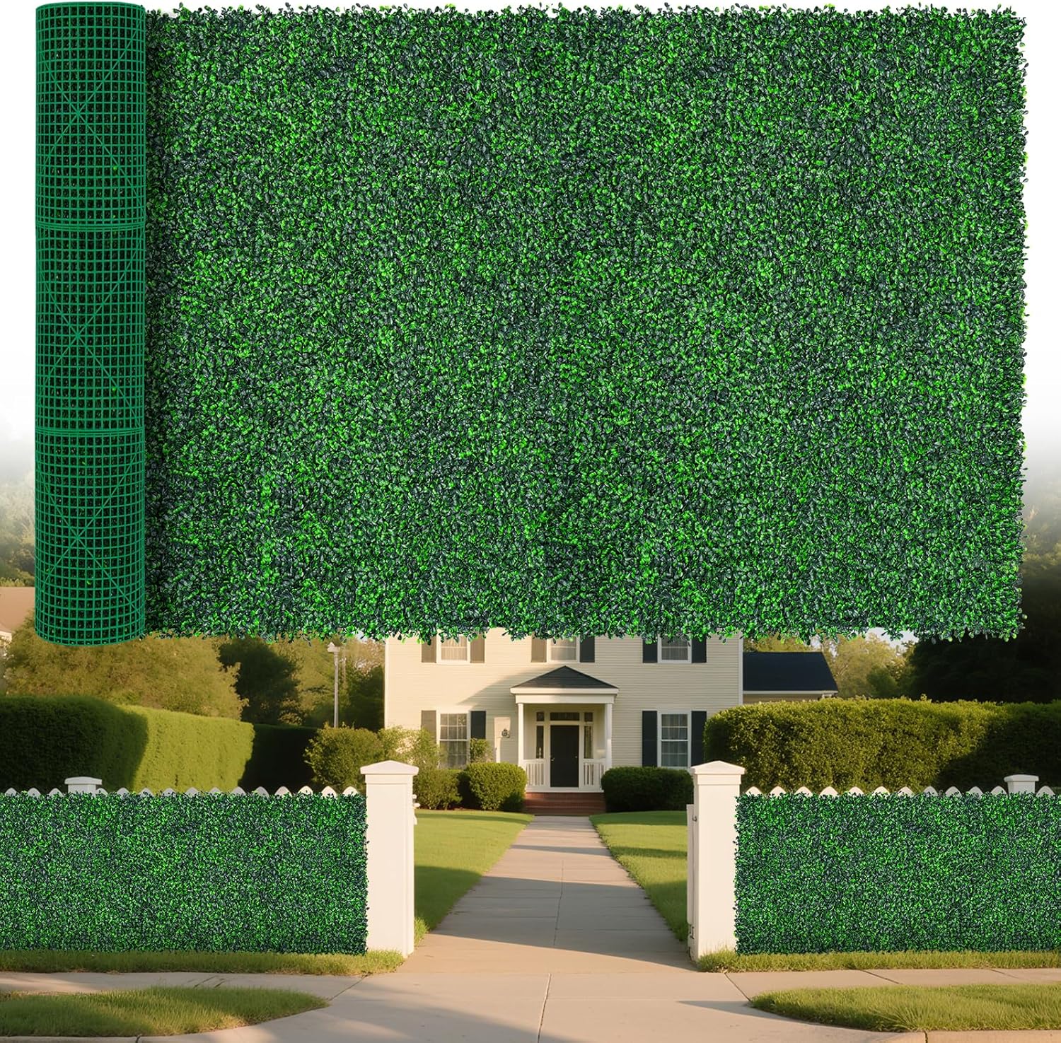 Boxwood Roll Panels, 48"x120" (40 sqft) Artificial Ivy Privacy Fence Screen, UV-Anti Faux Boxwood Roll Grass Wall Panels for Garden Patio Balcony Privacy