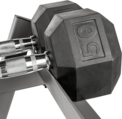 Miniatura 7 de XMark Rubber Hex Dumbbell Weight Sets 350 lbs to 550 lbs Dumbbell Sets With Dumbbell Storage Rack Complete Your Home Gym with an Adjustable Dumbbell