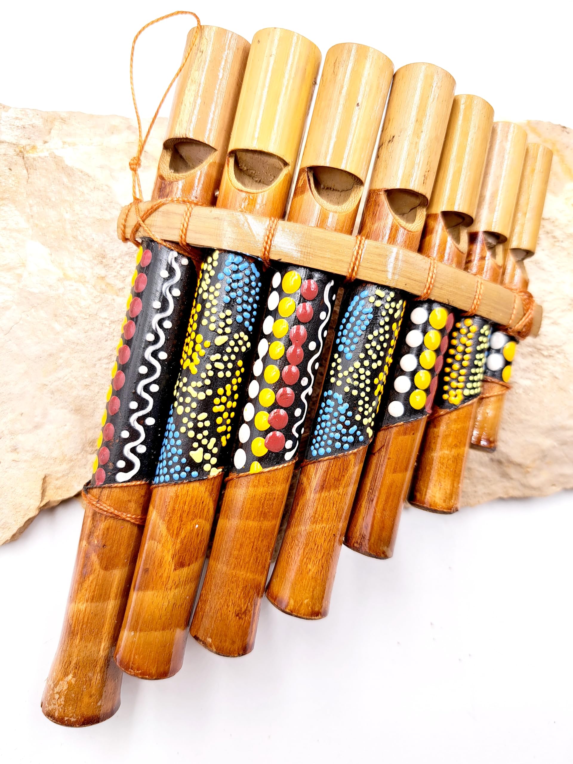 Flûte de pan Péruvienne Artisanale 7 notes Bambou,décoration aborigène