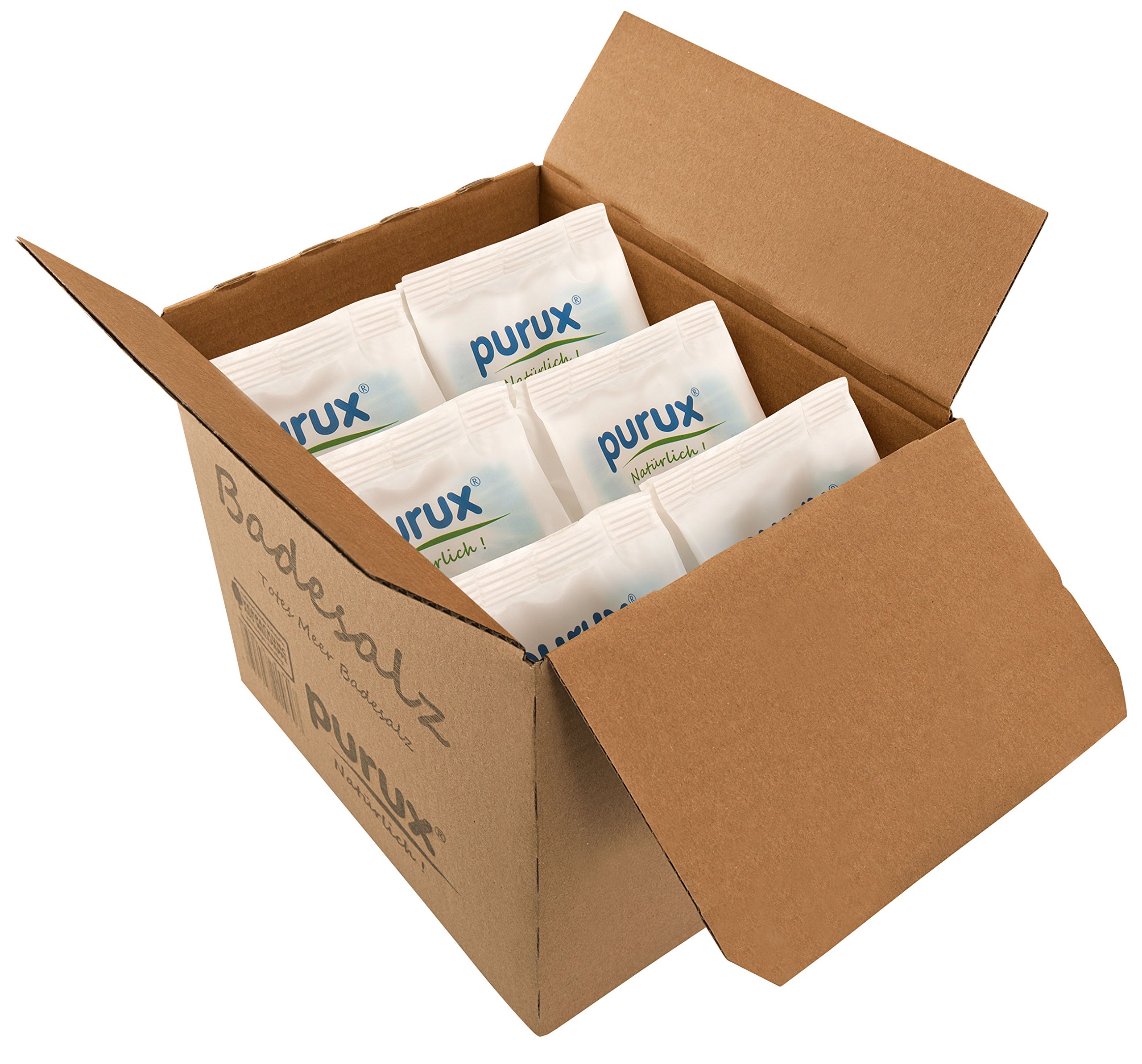 purux Totes Meer Salz Badesalz 6kg Naturweiß (6x1kg Beutel) nachhaltig verpackt