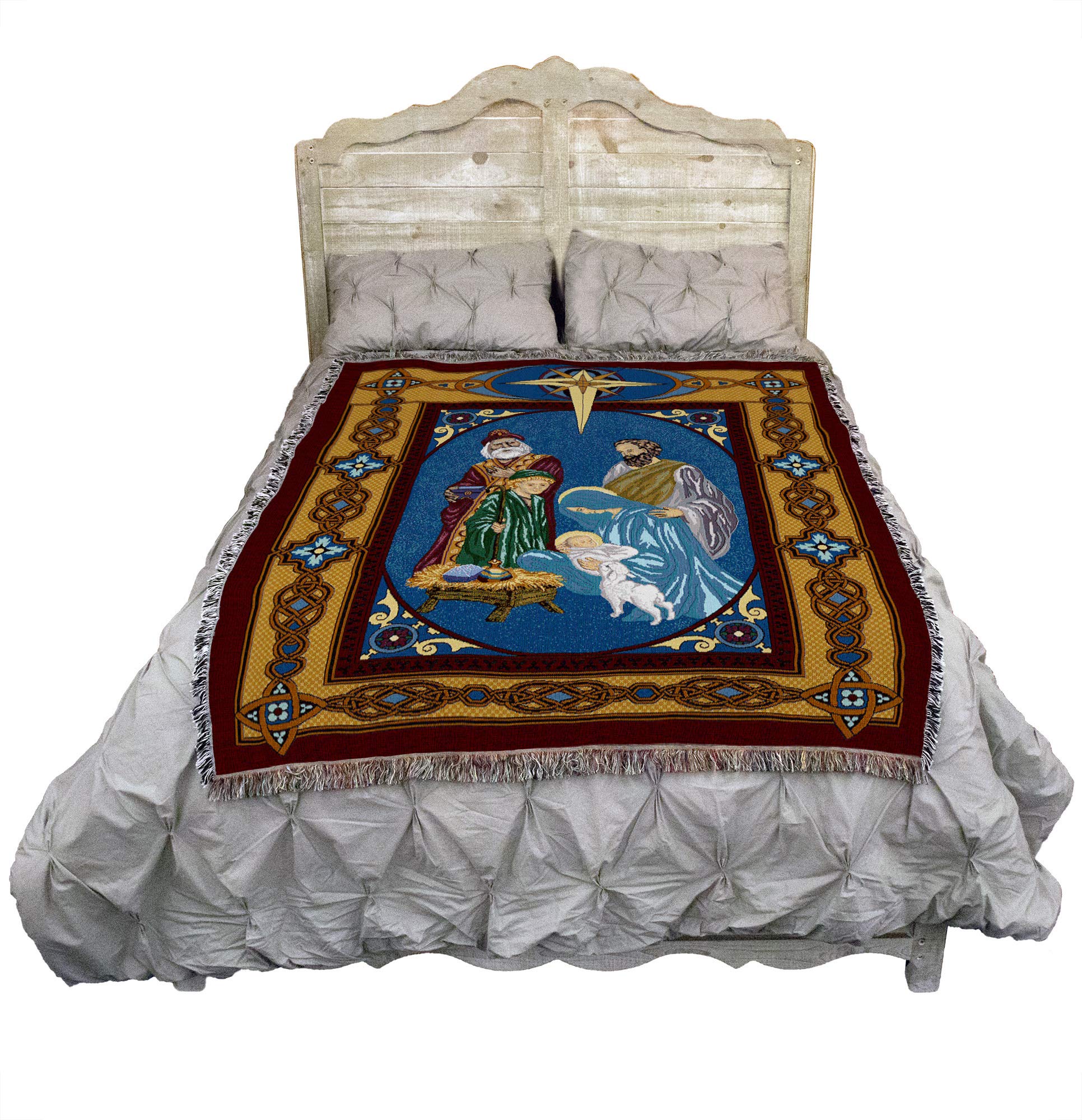 Amazon.com: Pure Country Weavers Christmas Nativity Blanket 