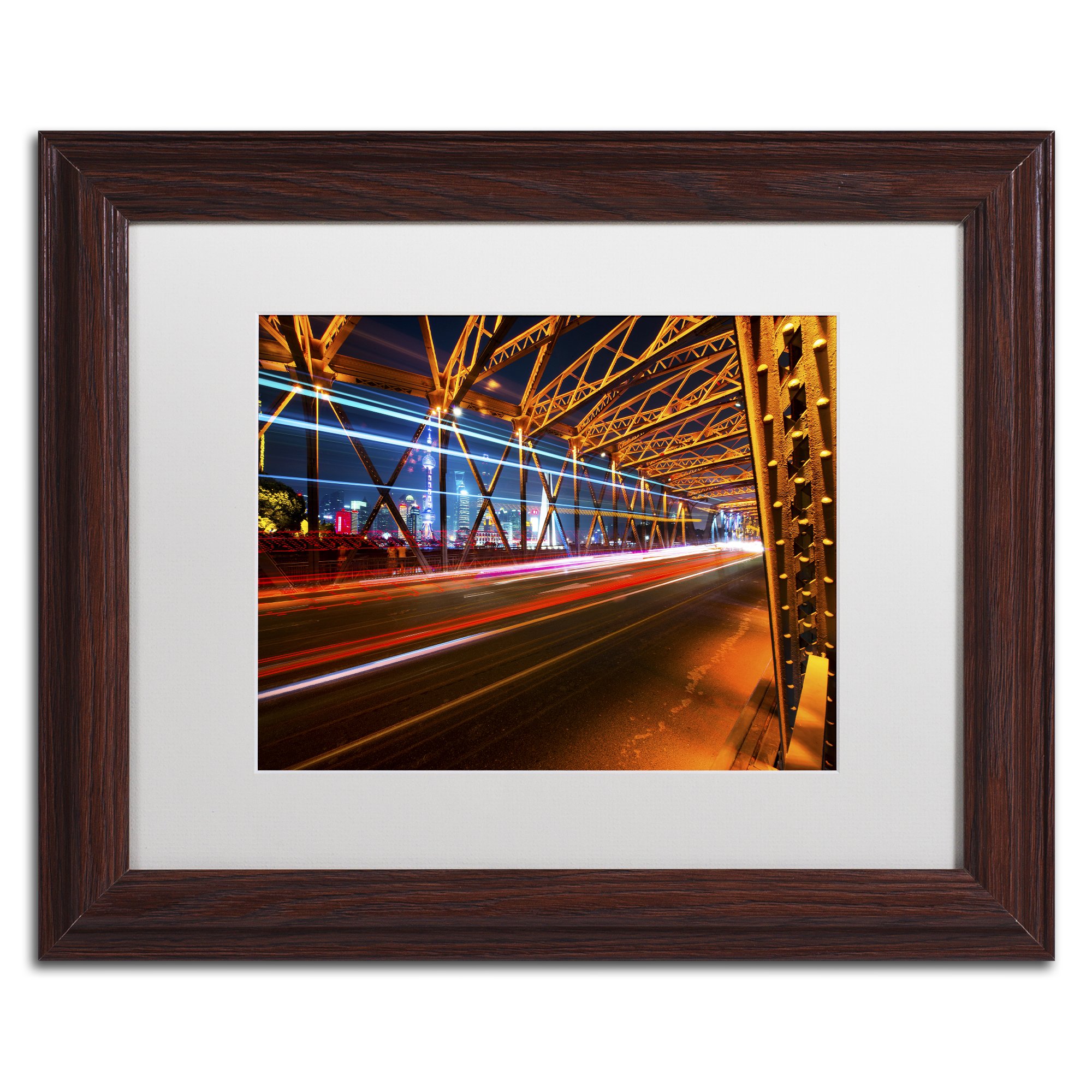 Light Net by Philippe Hugonnard, White Matte, Wood Frame 11x14-Inch