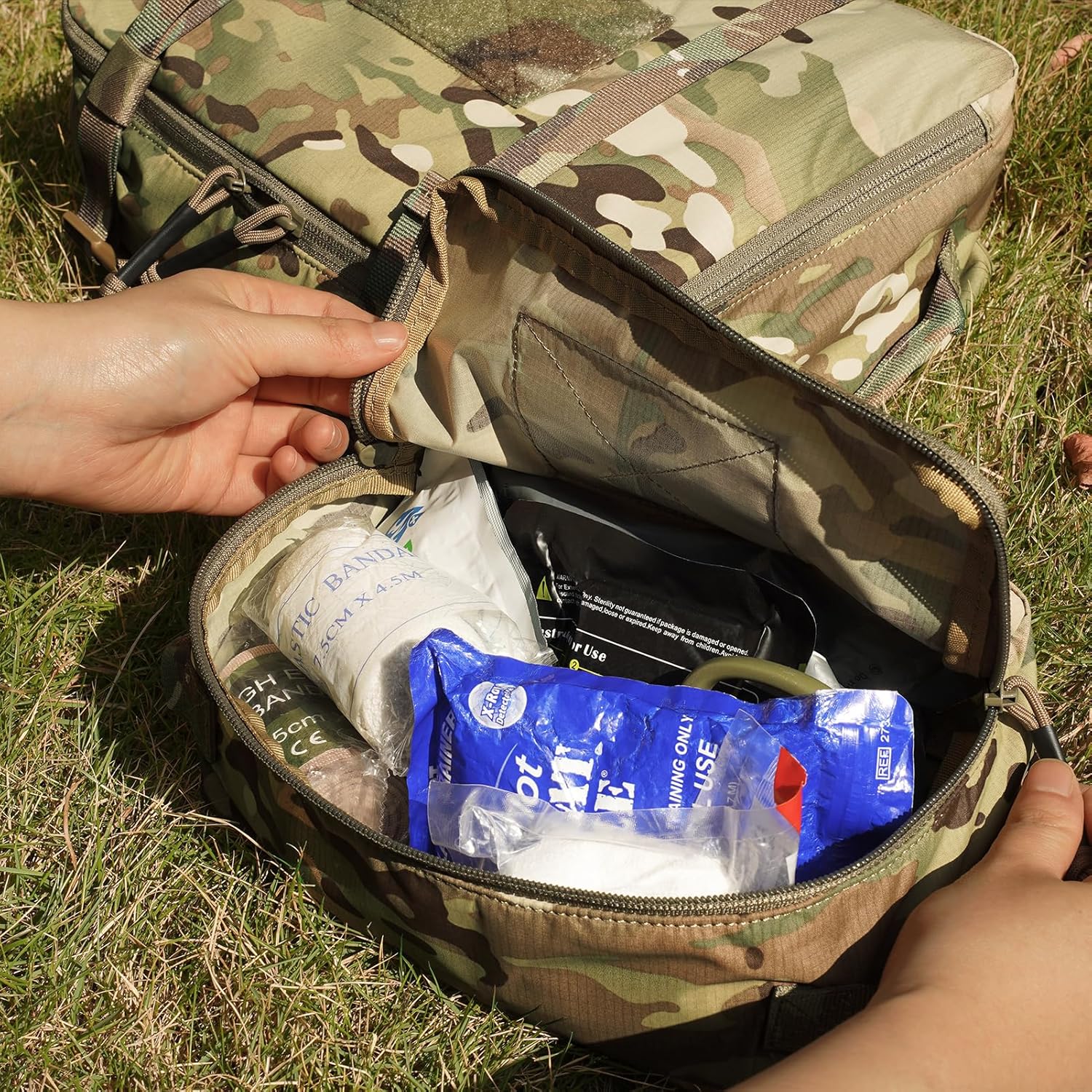 PETAC GEAR 4 PCS Tactical Modular Packing Cubes with Waterproof Material, Large Capacity Storage Bag, Easy Clean Outdoor Travel Organize Storage Pouches Bags (MC)