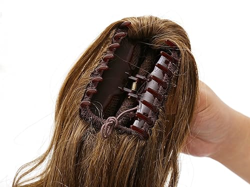 Miniatura 4 de Extensión de pelo Onedor, coleta sintética y rizada de 20 pulgadas con broche, 6.7 oz con broche de garra