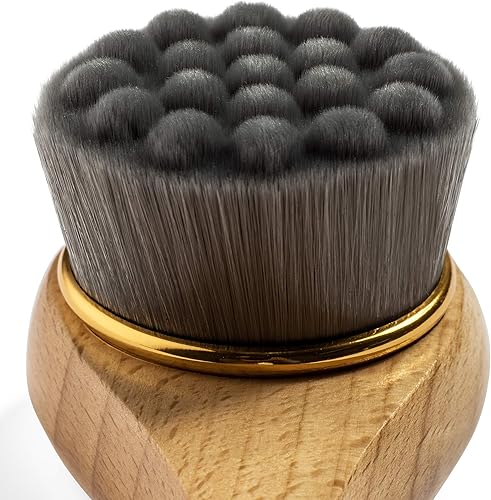 Miniatura 5 de GranNaturals Cepillo manual de limpieza facial Kabuki, limpiador de piel y limpiador para aplicar base, maquillaje, máscara facial, lavado de acné,