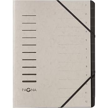 Pagna 40059-21 File Folder 12 Compartments Light Grey