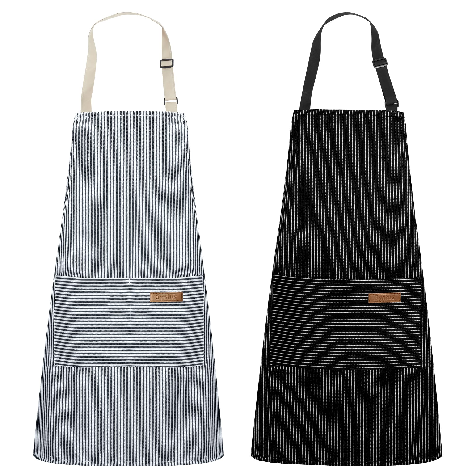 Syntus Apron for Men Women, Adjustable Cooking Kitchen Apron with 2 Pockets