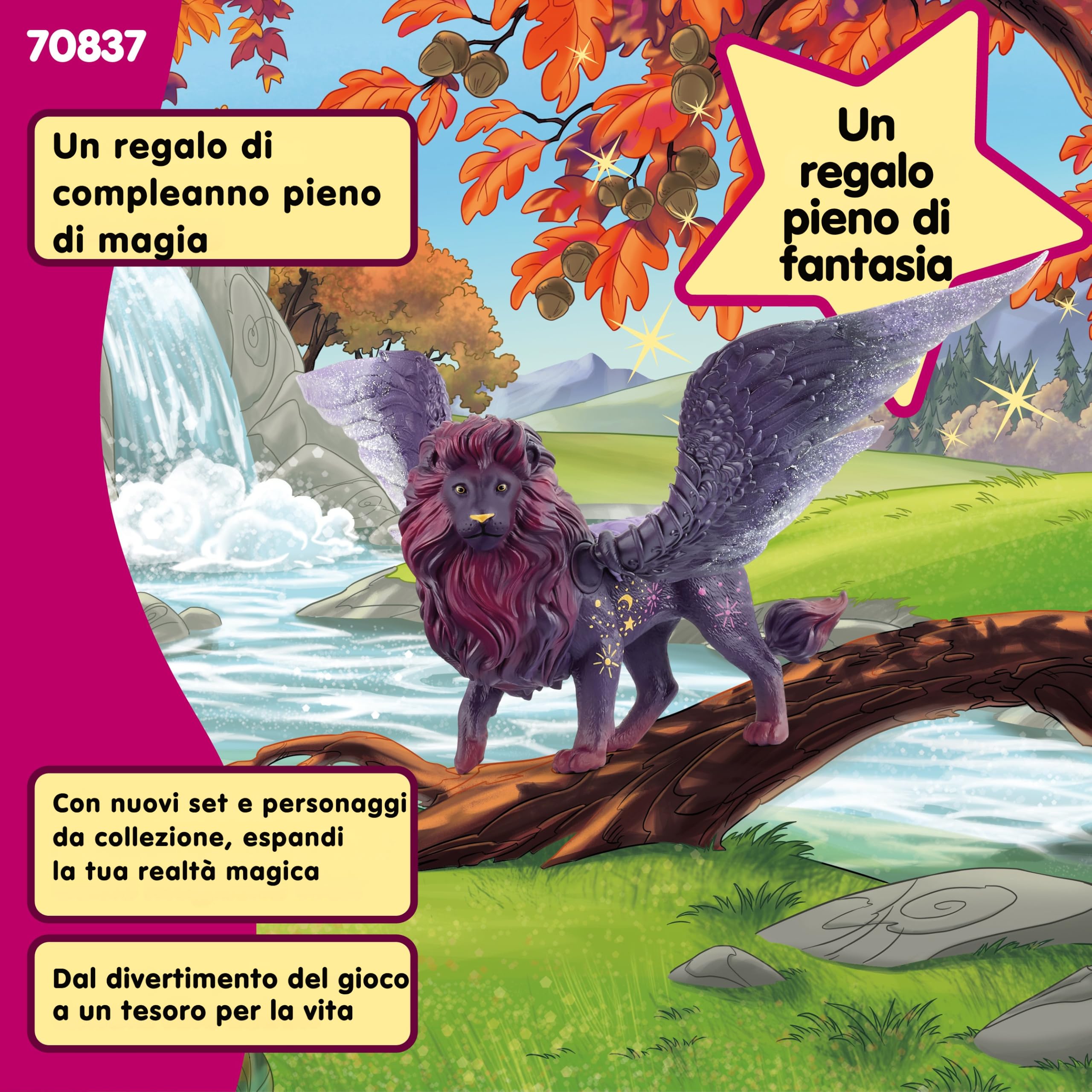 SCHLEICH BAYALA | Leone lunare 70837 | figura con ali mobili che si illuminano al buio e magnete | splendide figure da collezione | personaggio da gioco da 5 anni | 28 x 14 x 13 cm
