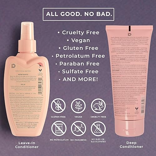 Miniatura 4 de DAILY DOSE Dúo hidratante acondicionador sin enjuague en espray + acondicionador profundo, máscara para el cabello, desenreda, repara, restaura el