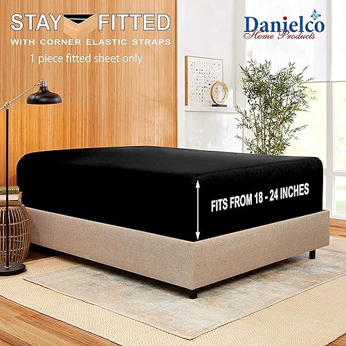 Miniatura 2 de Sábana bajera individual, sábana bajera solamente. Mantente en forma en el colchón con correas elásticas en las esquinas, bolsillo extra profundo,