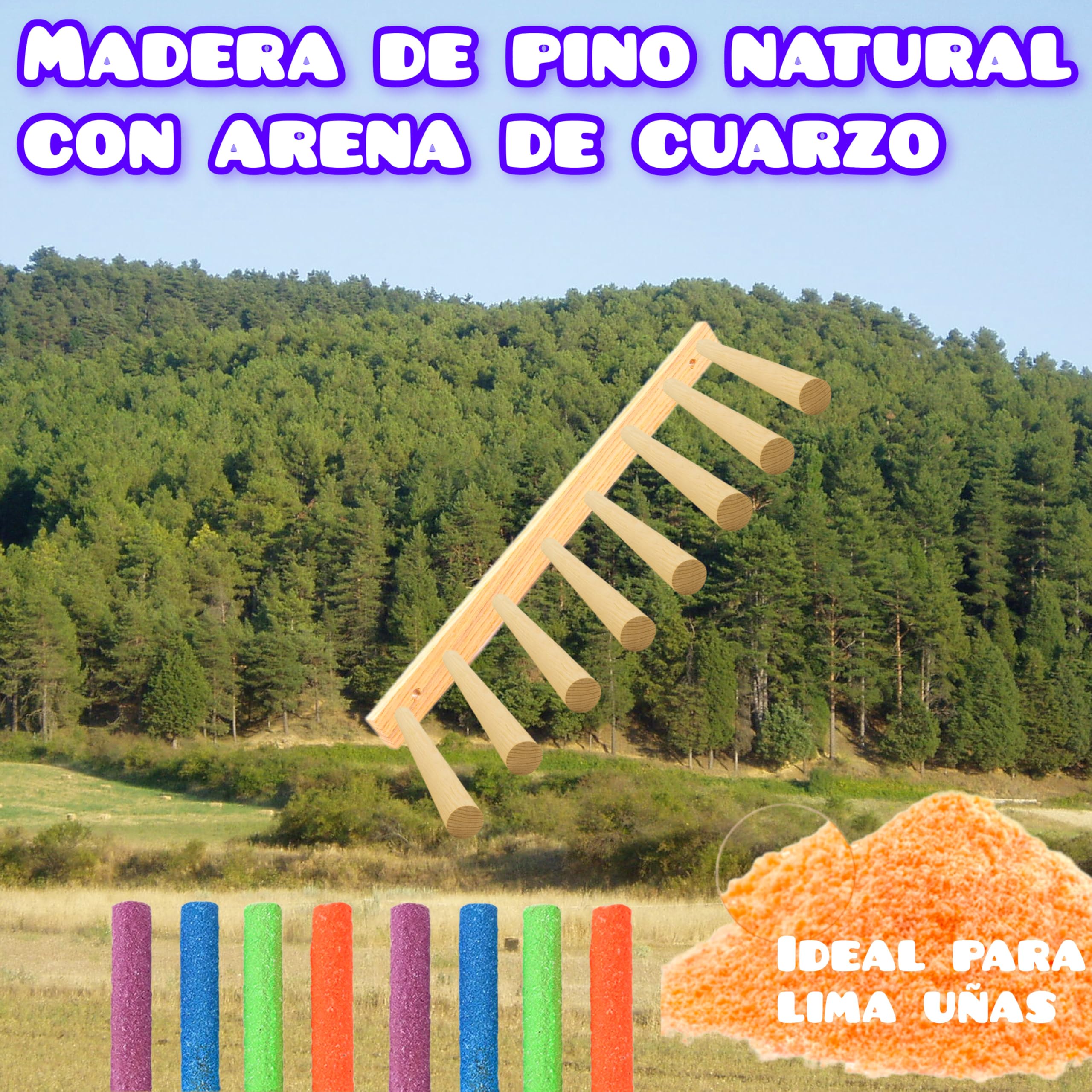 Escalera lima uñas para jaulas de loros agaporni, ninfa, accesorio de escalada cotorra, caique, juguete de pájaros conures, pyrrhurras, loris, rosellas, percha de loro 8 peldaños y materiales seguros.
