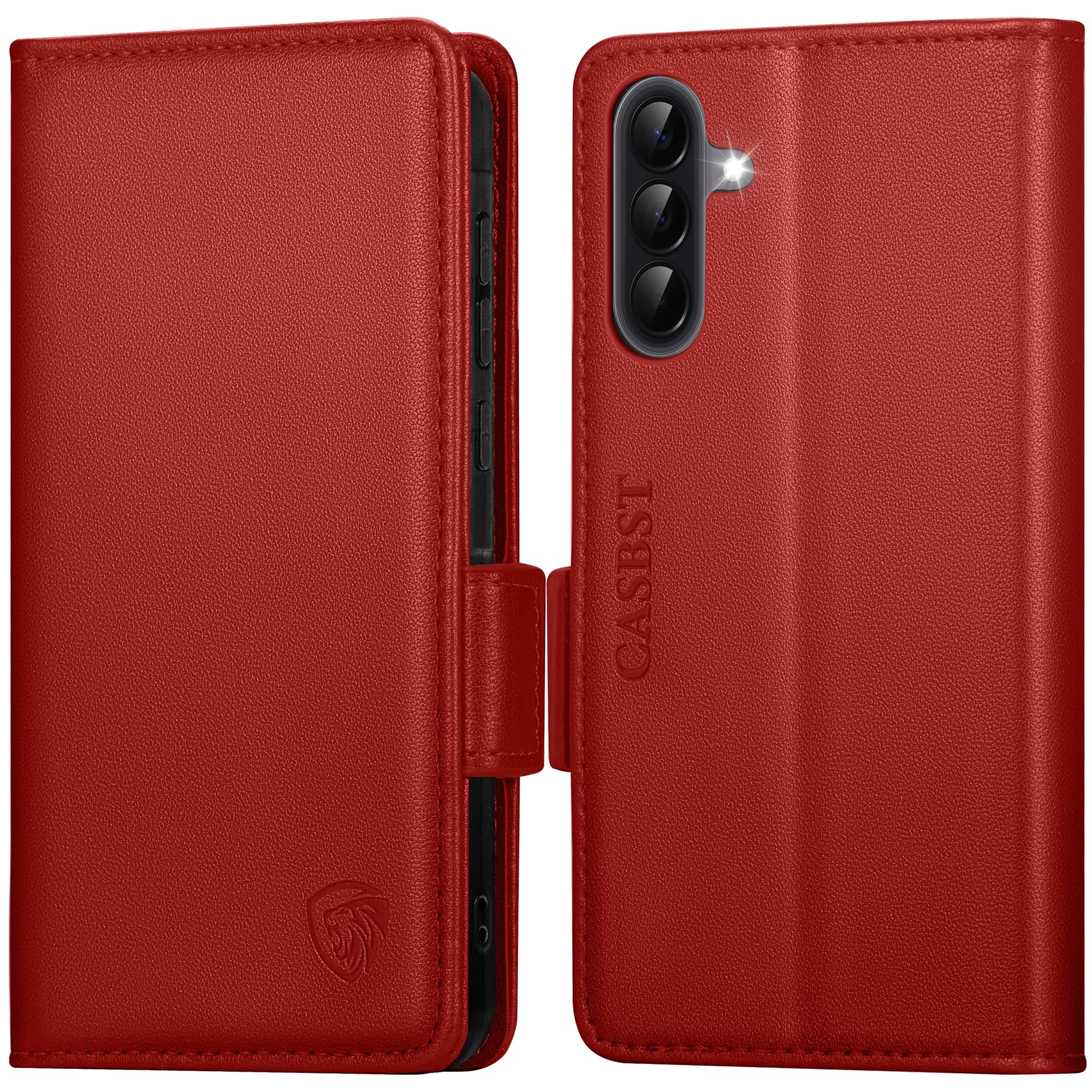 CASBST Handyhülle für Samsung Galaxy A50/A30S Hülle, Premium Leder Schutzhülle Klappbar für Samsung Galaxy A50 Flip Case mit Kartenfach Ständer Magnet Klapphülle für Samsung A50 Hülle (Schwarz)