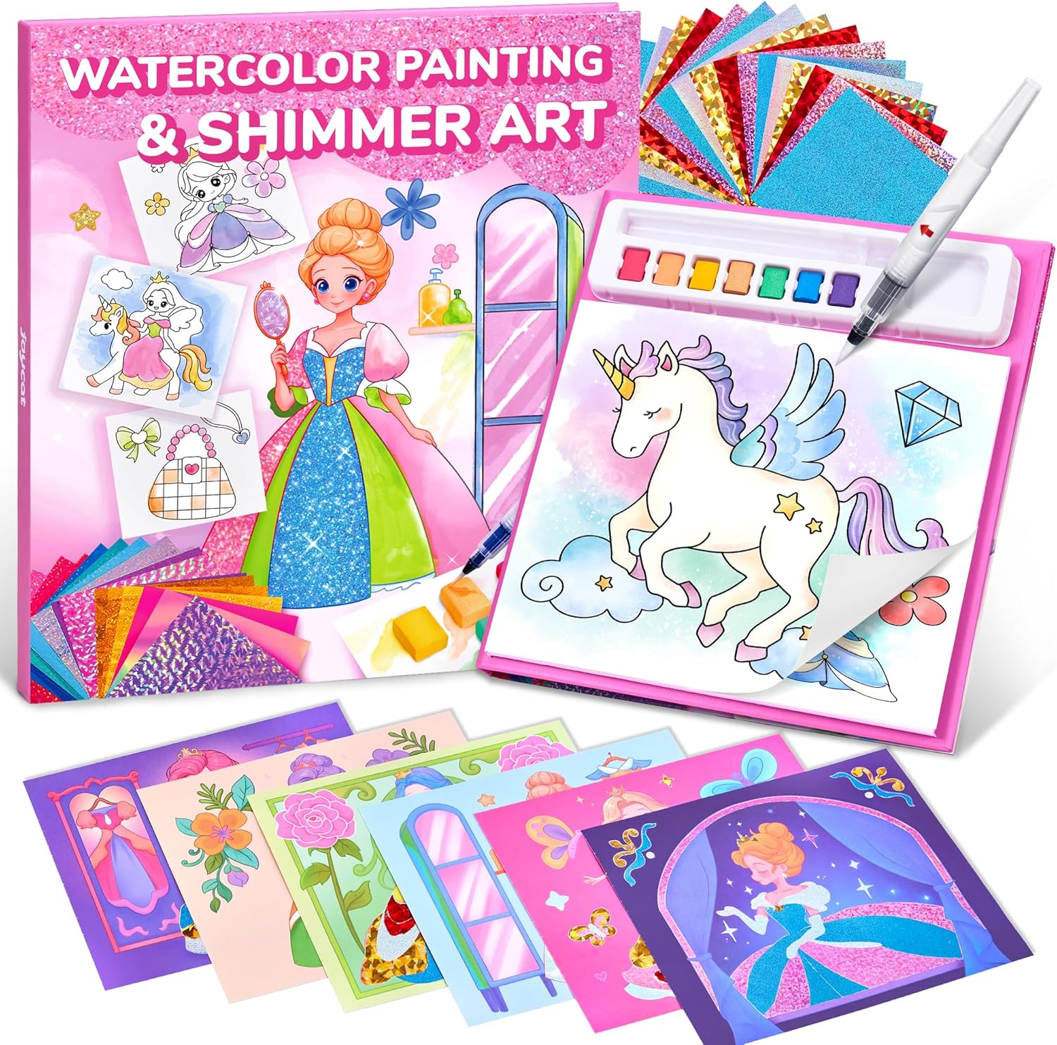 JoyCat Paint with Water Coloring Books, Art & Craft Activity, Princess No Mess Art for Kids Ages 4-8, Craft Kits & Supplies, DIY Creative Activity, Gifts for Girls & Boys