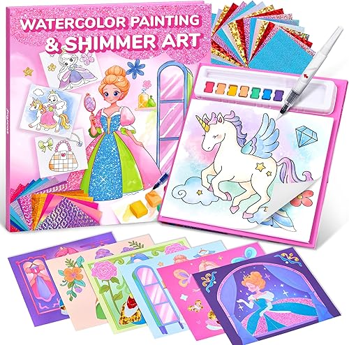JoyCat Libros para Colorear con Agua, Actividad de Arte y Manualidades, Arte de Princesa Sin Desorden para Niños de 4-8 Años, Kits y Suministros de
