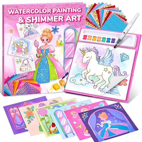JoyCat Libros para colorear con agua, Actividad de arte y manualidades, Arte sin desorden de Princesa para niños de 4 a 8 años, Kits y suministros creativos, Actividad DIY, Regalos para niñas y niños
