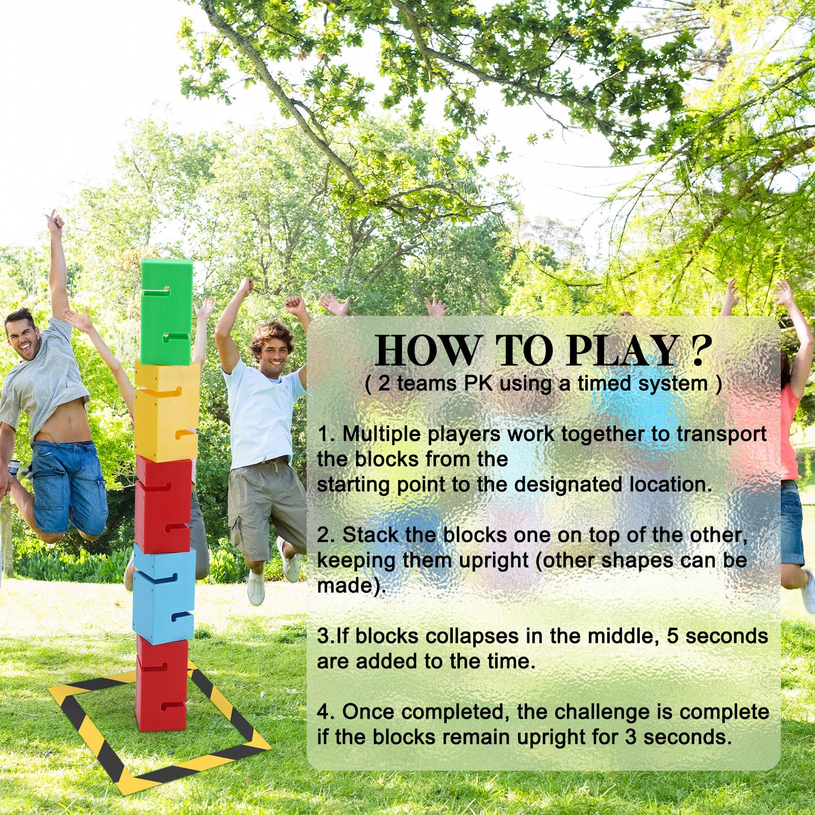 Hiboom Set di 5 Blocchi di Costruzione per Lavoro di Squadra Set di attività di Team Building Giochi per attività all'aperto di Squadra Giochi Lavoro Aziendale Adulto Ufficio Rompere Il Ghiaccio