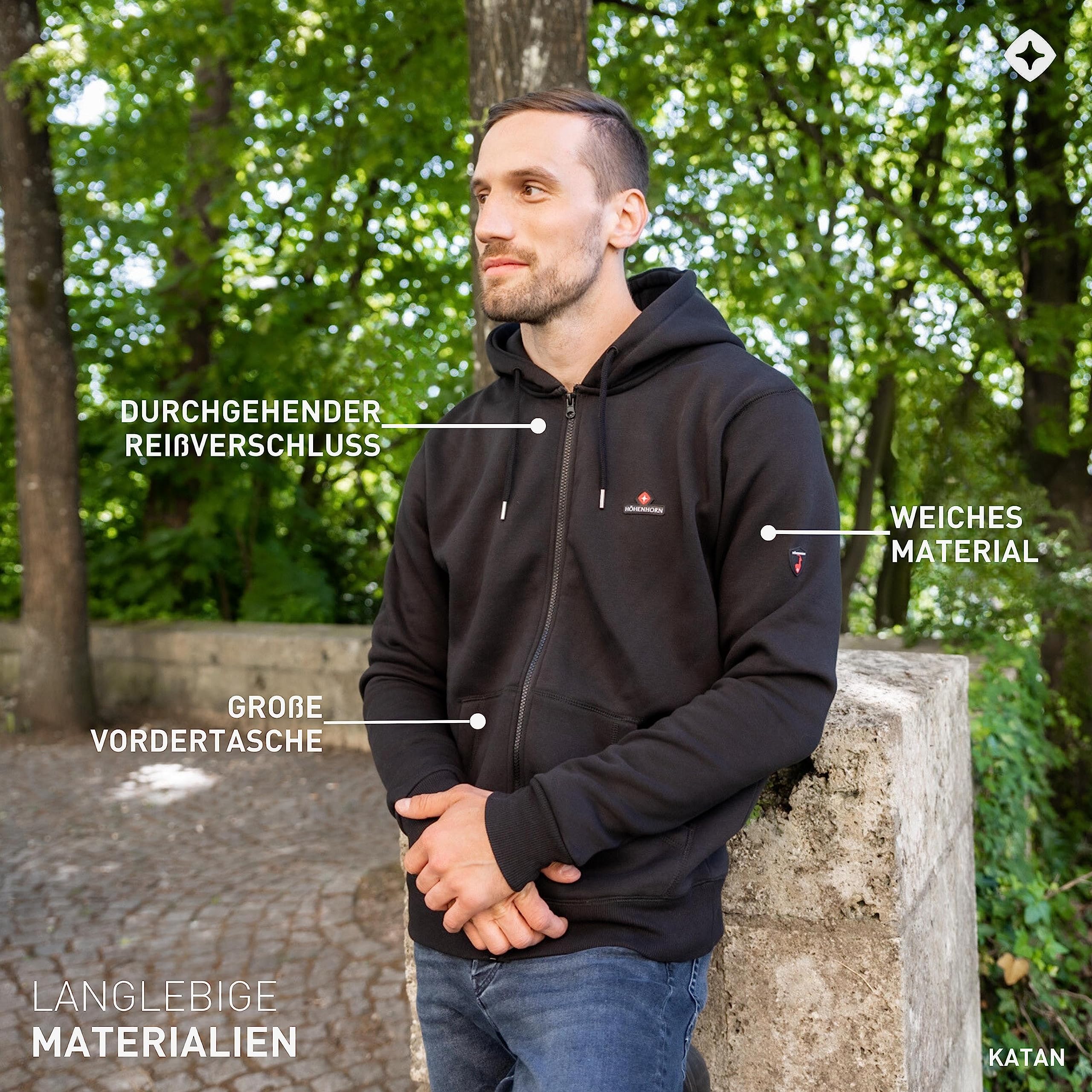 Höhenhorn Katan Herren Hoodie Pullover Sweatshirt Kapuzenpullover Stylisch Modisch