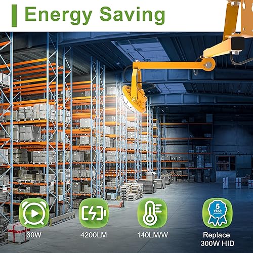 Miniatura 2 de Luces LED de carga de 30 W con brazo plegable único oscilante de 40 pulgadas, cabezal de lámpara giratorio de 360 de 5000 K, 4200 lúmenes,