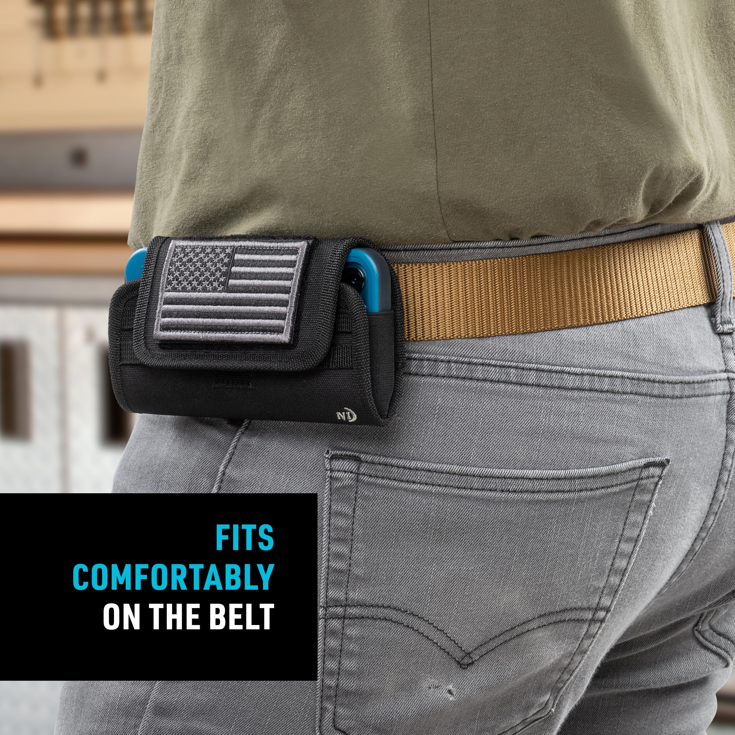 Funda Cargador Pistola, Modelo Cuero Horizontal, Con Trabilla Para Cinturón De Uniforme