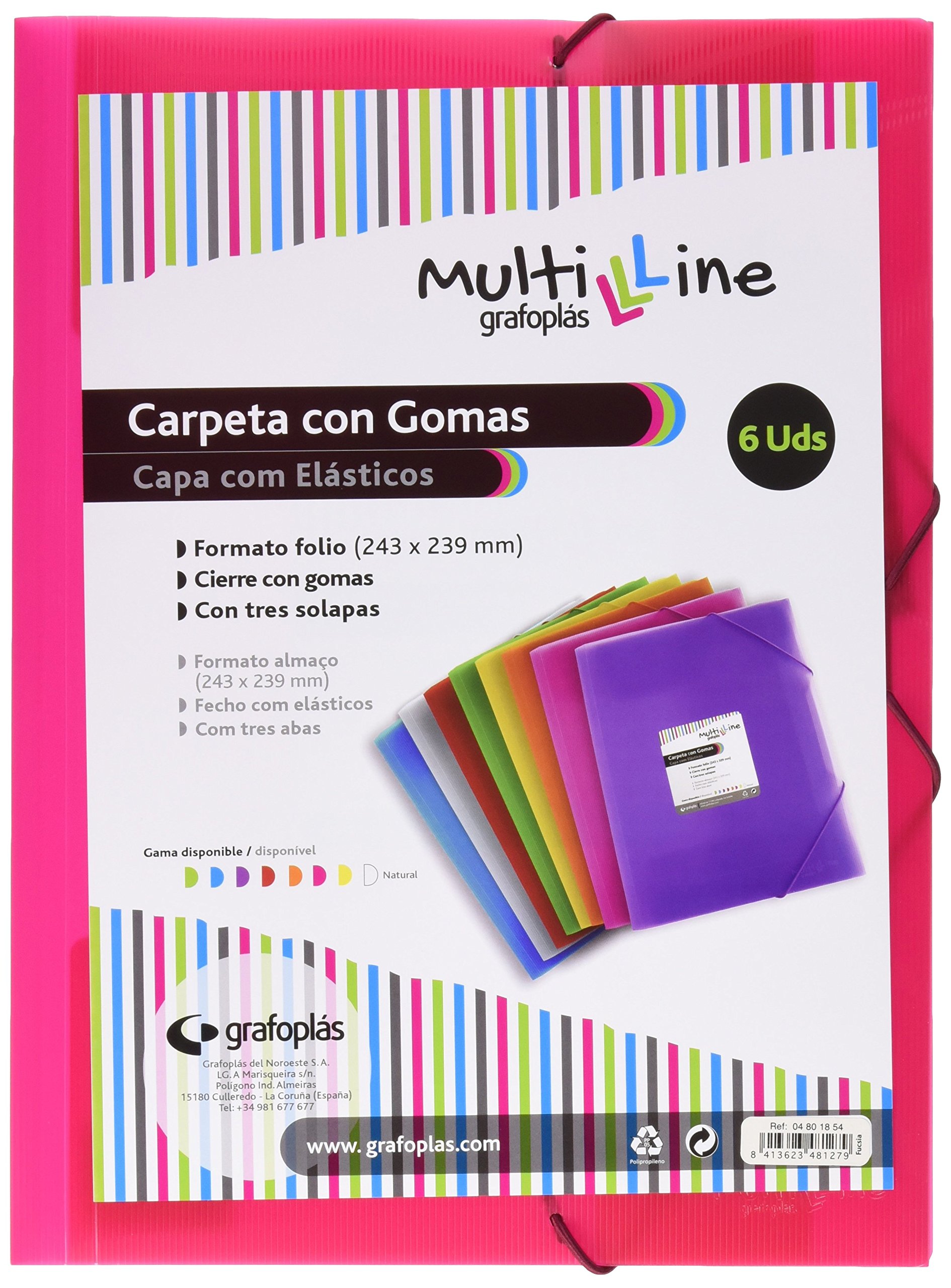 Grafoplas economica 4801854-Cartella con elastico, colore: fucsia, 6 unità, 6 Pezzi