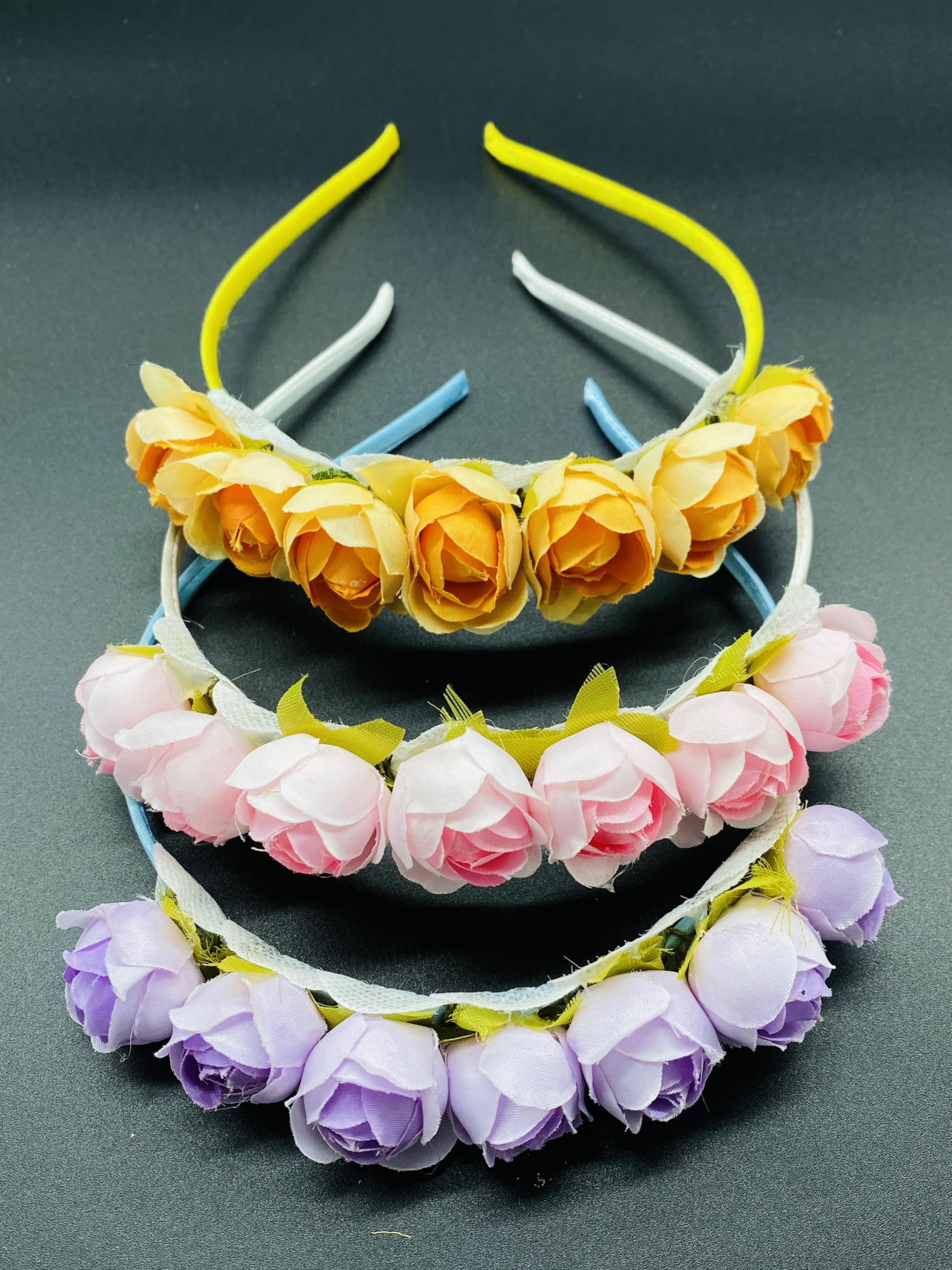 Sunflower Headband for Baby/Girls Wedding Hairband, Bridal Handmade Hair Band For Girls & Women, Pack-03, Color-Multi.-image-36