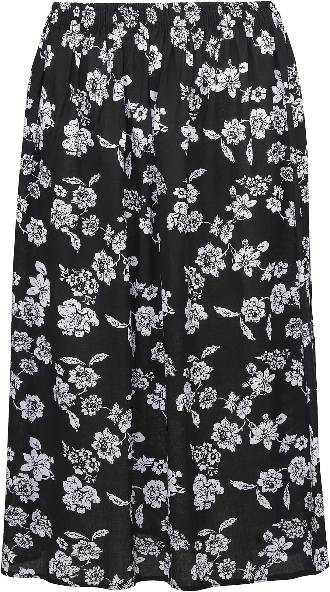 KK Fashion LinesLadies/Womens Summer Floral Print Skirt, Light Weight Soft Viscose Fabric, Elasticated Waist, 27" Length