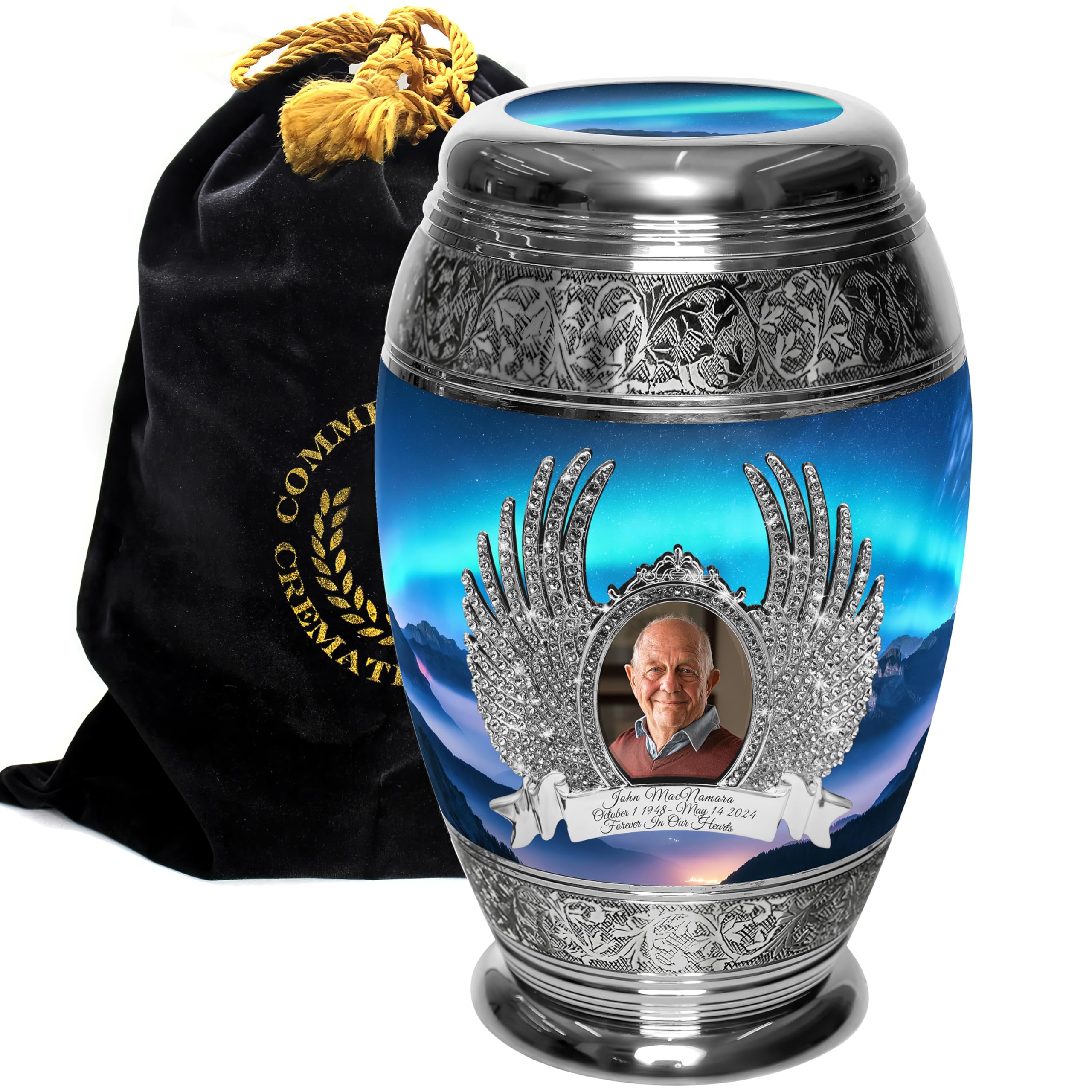 Aurora Borealis Cremation Urns for Human Ashes Adult Male Urns for Ashes